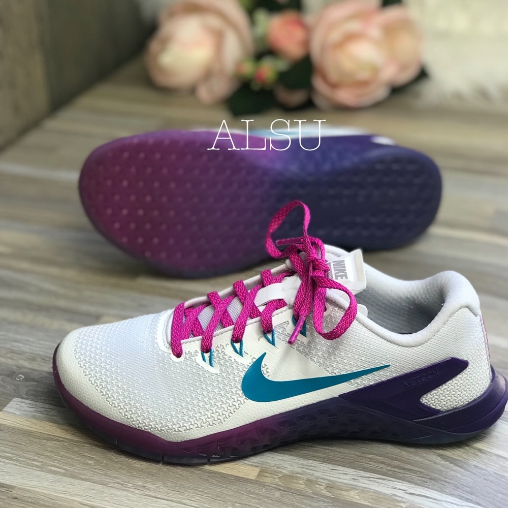 NikeID Metcon 4 White Violet Pink W AUTHENTIC - Picture 7 of 8